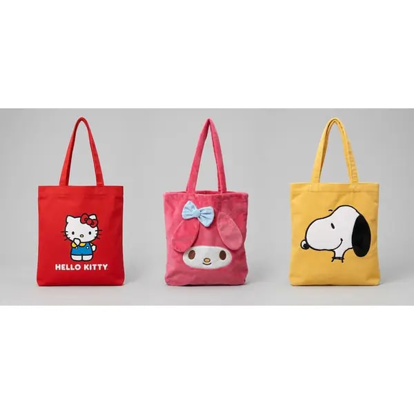 Tote de pana y peluche licencia, 3 diseños
