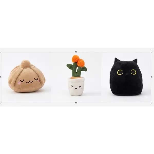 Peluche miniatura pan de muerto, cempasúchil o gatito