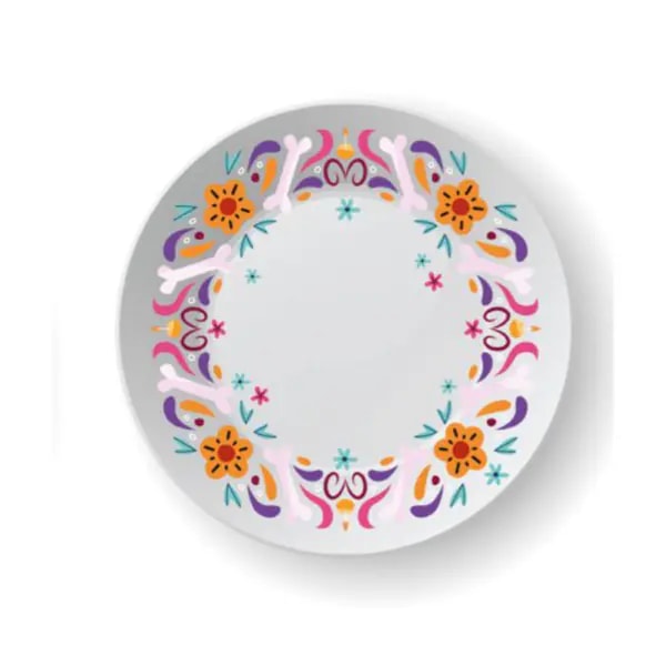 Plato pastelero de melamina 20 cm, mod. Calaverita