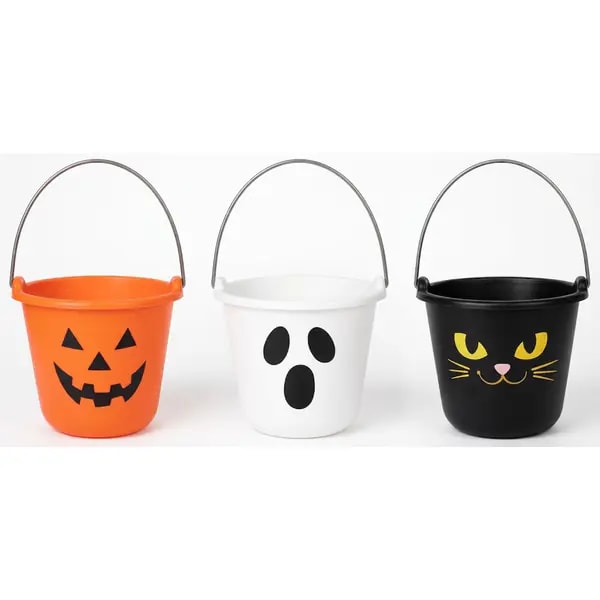 Cubeta de plástico para dulces, 3 diseños Calaverita