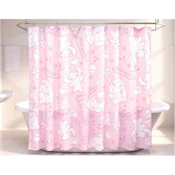 Cortina de baño Stitch 70 g con ganchos