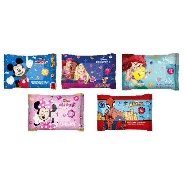 Toallitas húmedas antibacteriales Disney, 10 pzas