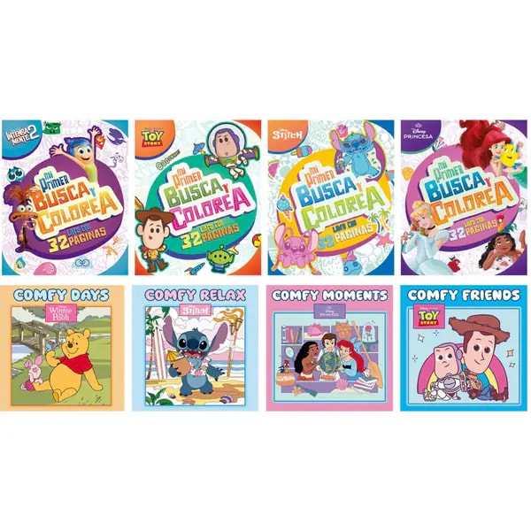 Mix de libros Busca y Colorea y Comfy