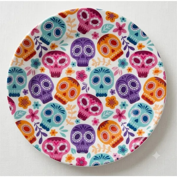 Plato plano de melamina 25 cm, mod. Calaverita